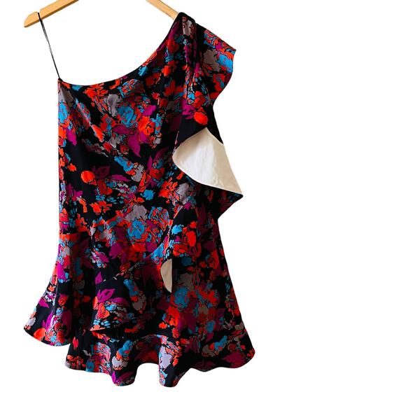 Givenchy Silk Floral One Shoulder Dress Size EU 40 Multicolored - Picture 4 of 11